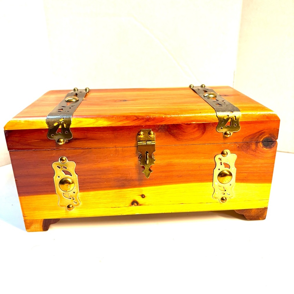 Peterson Brothers Chicago, Illinois Vintage Tabletop Cedar Wood Box Chest